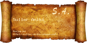 Suller Anikó névjegykártya